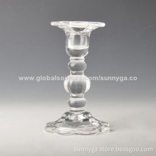 Glass Candle Holder with 90mm Bottom Diameter, OEM Services Provided